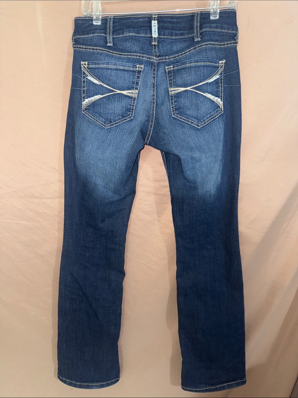 Ariat Women's Dark Blue Bootcut Jeans with Decorative Back Stitching 29XL